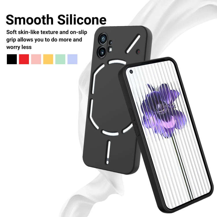 For Nothing Phone 1 Pure Color Liquid Silicone Shockproof Phone Case(Black)