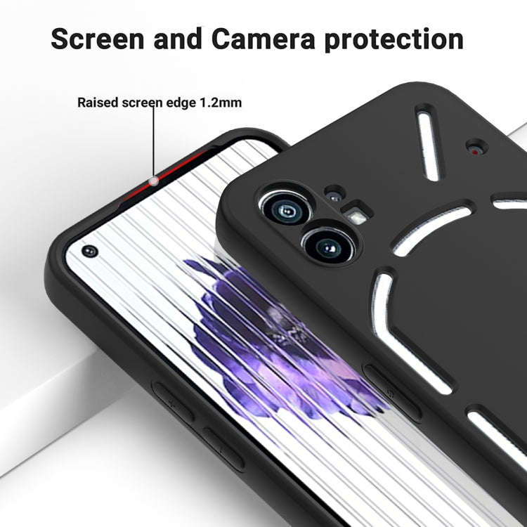 For Nothing Phone 1 Pure Color Liquid Silicone Shockproof Phone Case(Black)