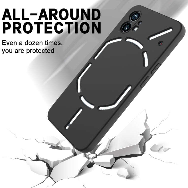 For Nothing Phone 1 Pure Color Liquid Silicone Shockproof Phone Case(Black)