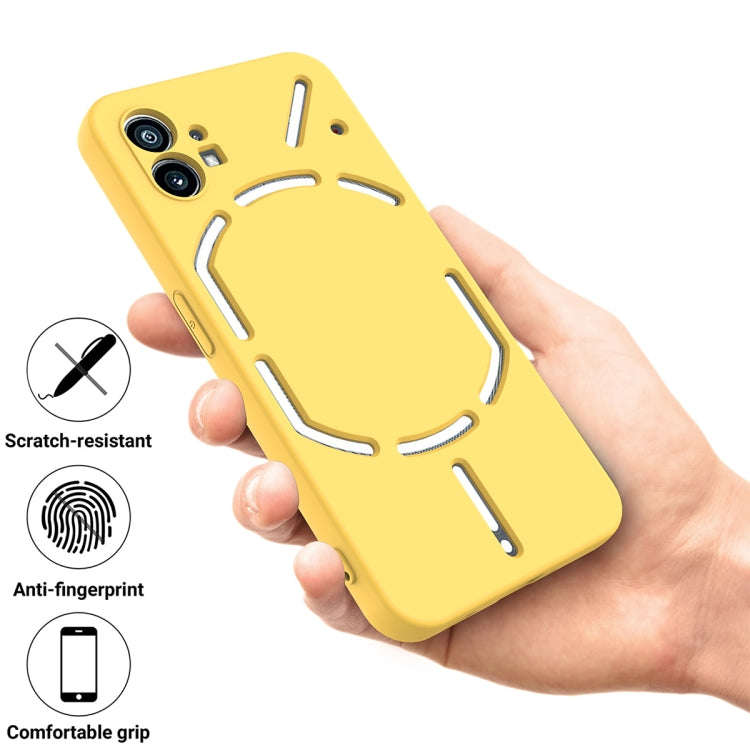 For Nothing Phone 1 Pure Color Liquid Silicone Shockproof Phone Case(Yellow)
