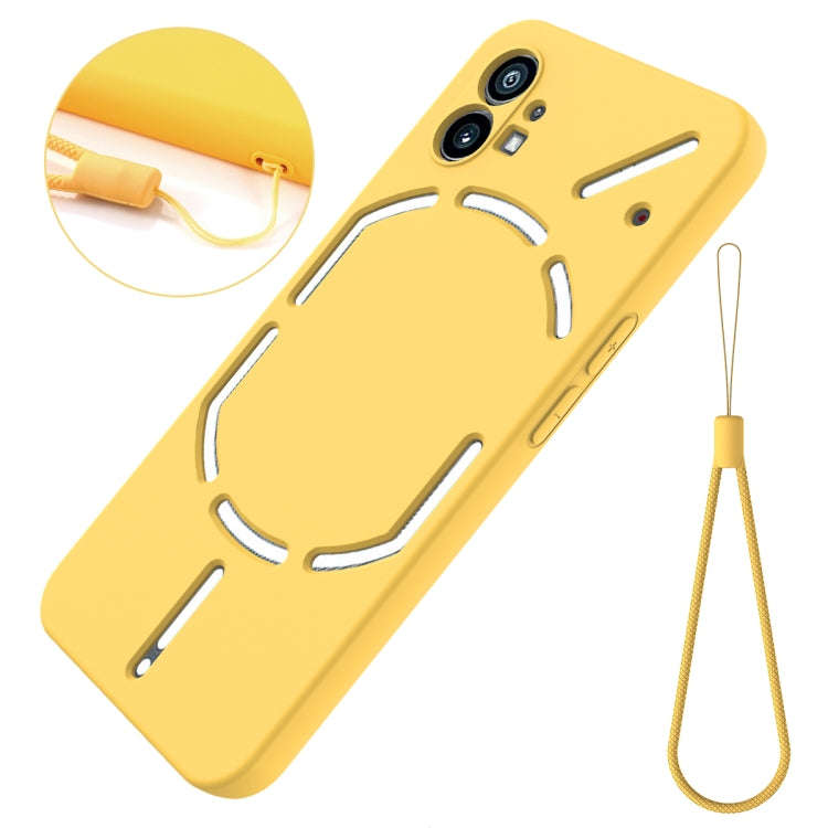 For Nothing Phone 1 Pure Color Liquid Silicone Shockproof Phone Case(Yellow)