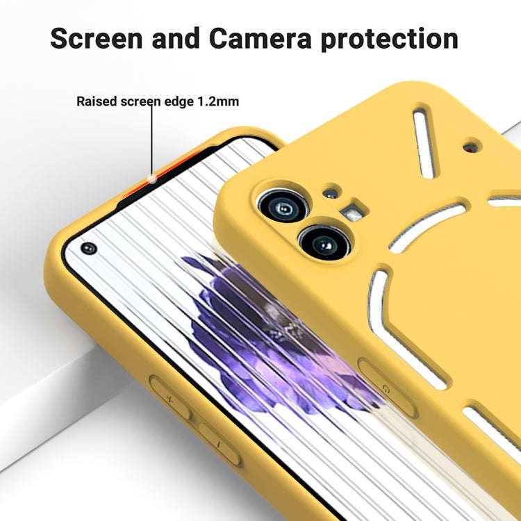 For Nothing Phone 1 Pure Color Liquid Silicone Shockproof Phone Case(Yellow)