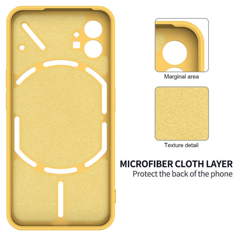 For Nothing Phone 1 Pure Color Liquid Silicone Shockproof Phone Case(Yellow)