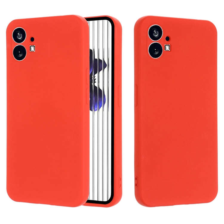 For Nothing Phone 1 Pure Color Liquid Silicone Shockproof Phone Case(Red)
