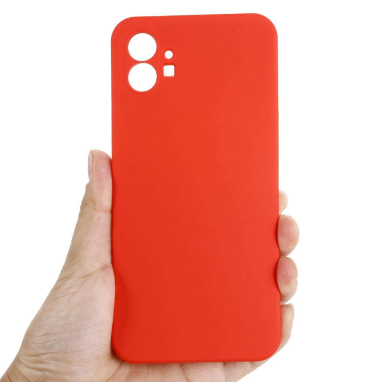 For Nothing Phone 1 Pure Color Liquid Silicone Shockproof Phone Case(Red)