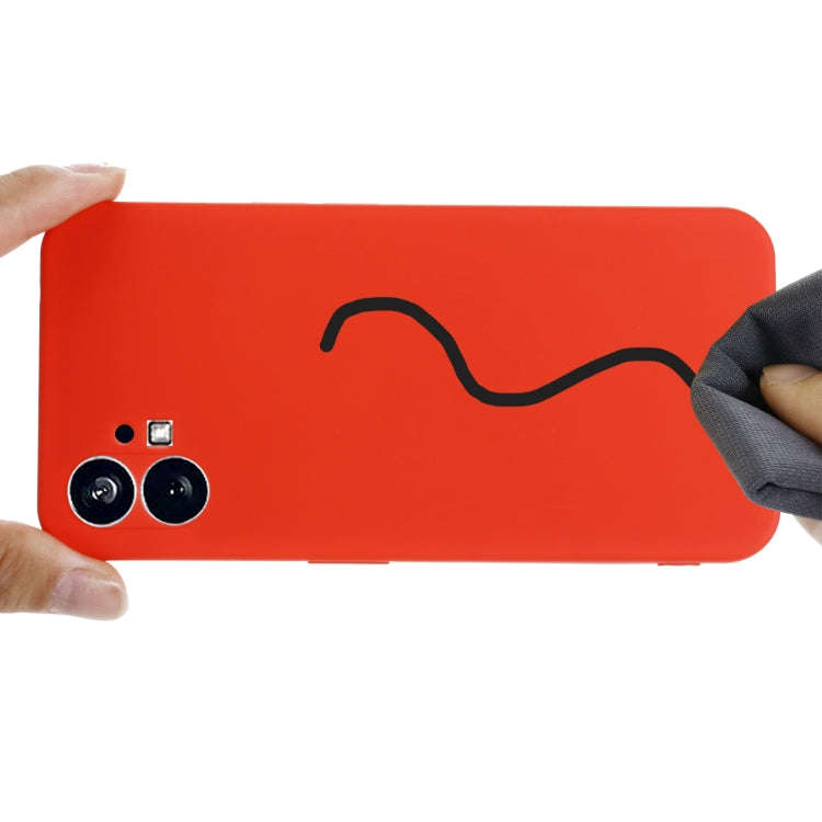 For Nothing Phone 1 Pure Color Liquid Silicone Shockproof Phone Case(Red)
