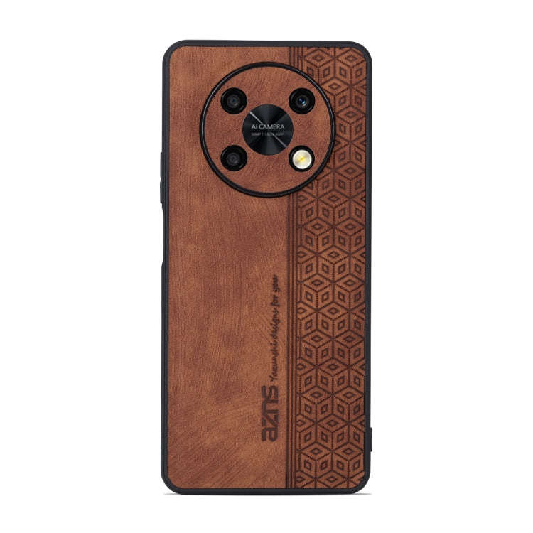 For Huawei Enjoy 50 Pro / nova Y90 AZNS 3D Embossed Skin Feel Phone Case(Brown)