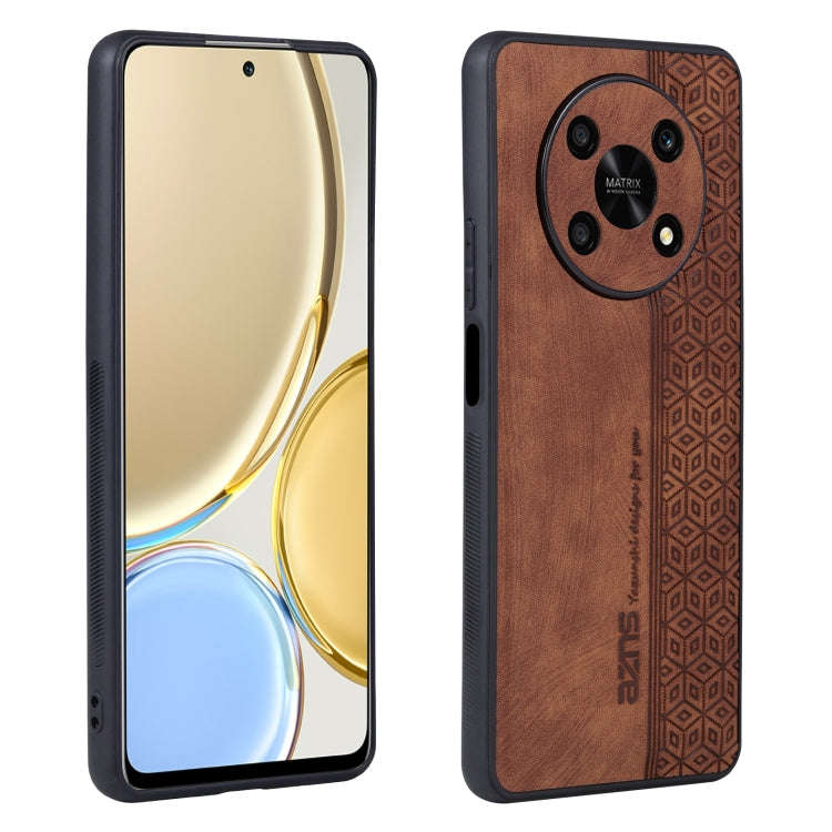 For Honor X30 / X9 AZNS 3D Embossed Skin Feel Phone Case(Brown)