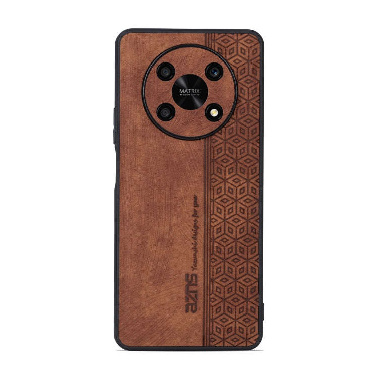 For Honor X30 / X9 AZNS 3D Embossed Skin Feel Phone Case(Brown)