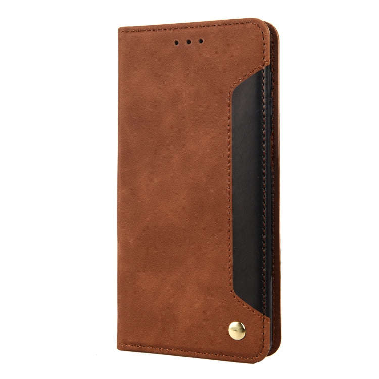 For OnePlus 10T Skin Feel Splicing Leather Phone Case(Brown)