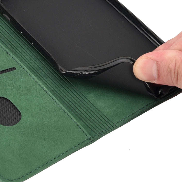 For OnePlus 10T Skin Feel Splicing Leather Phone Case(Green)