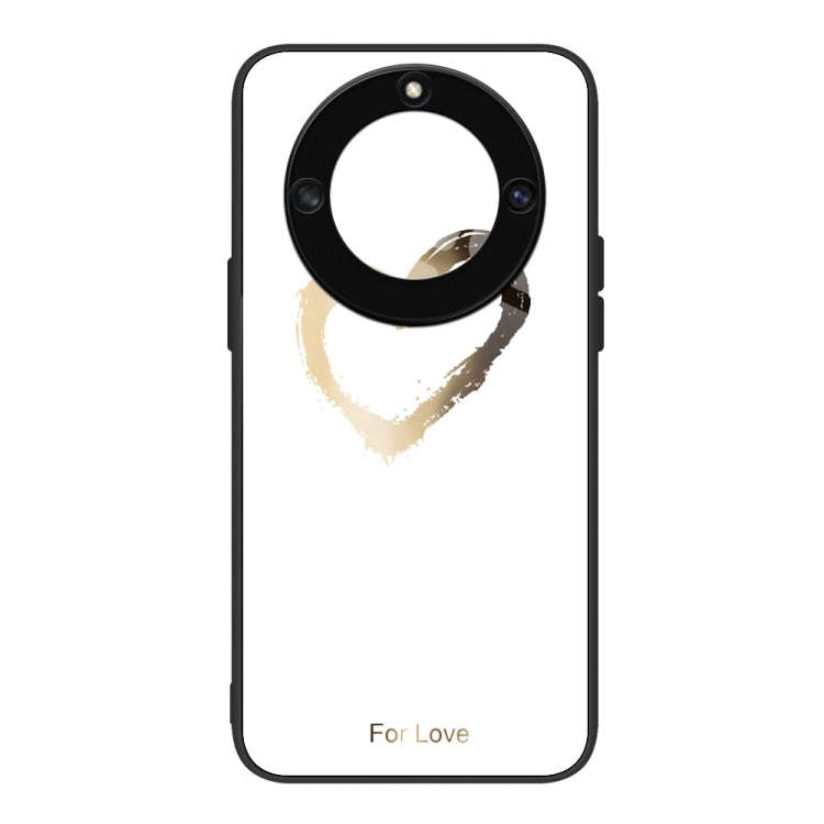 For Honor X40 Colorful Painted Glass Phone Case(Golden Love)