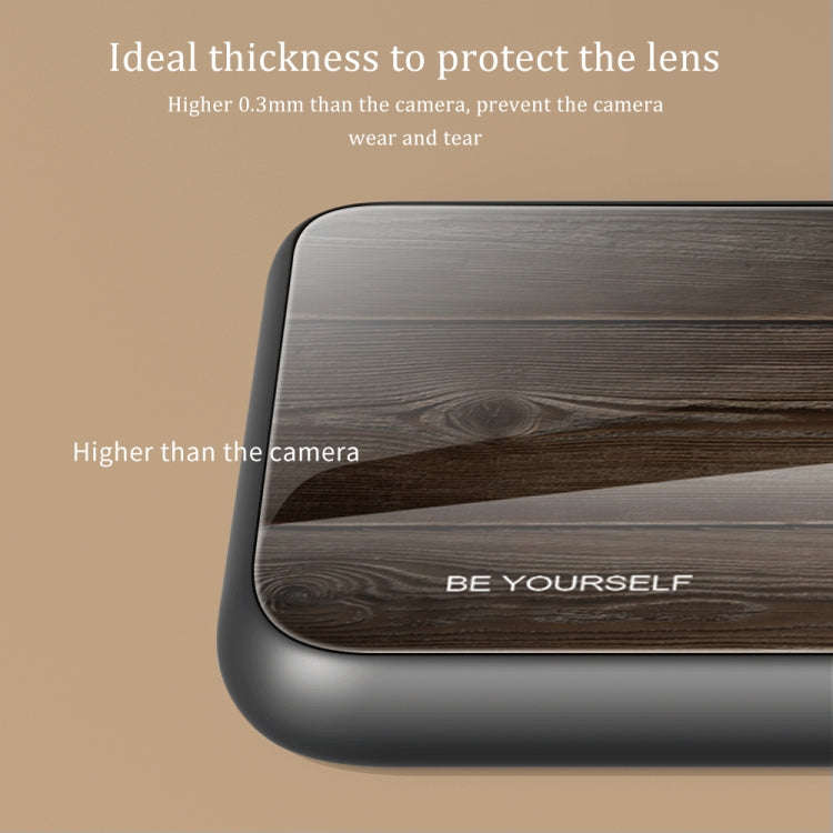 For Huawei Mate 50 Pro Wood Grain Glass Phone Case(Yellow)