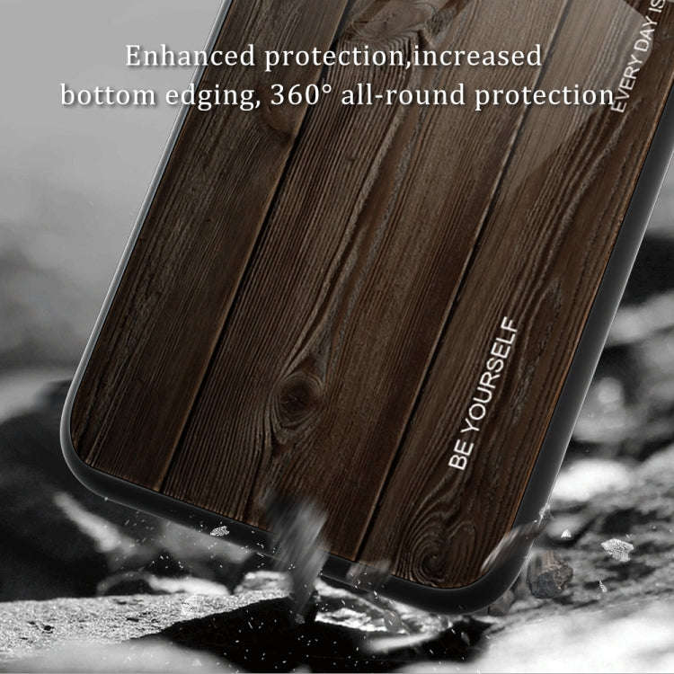For Huawei Mate 50 Pro Wood Grain Glass Phone Case(Yellow)