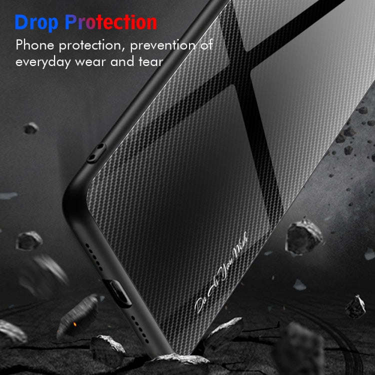 For Honor X40 Texture Gradient Glass TPU Phone Case(Dark Blue)