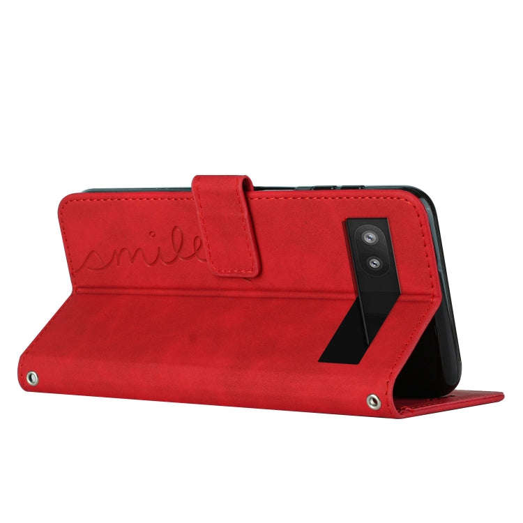 For Google Pixel 6a Skin Feel Heart Pattern Leather Phone Case(Red)