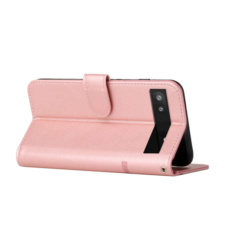 For Google Pixel 6a Stitching Calf Texture Buckle Leather Phone Case(Pink)