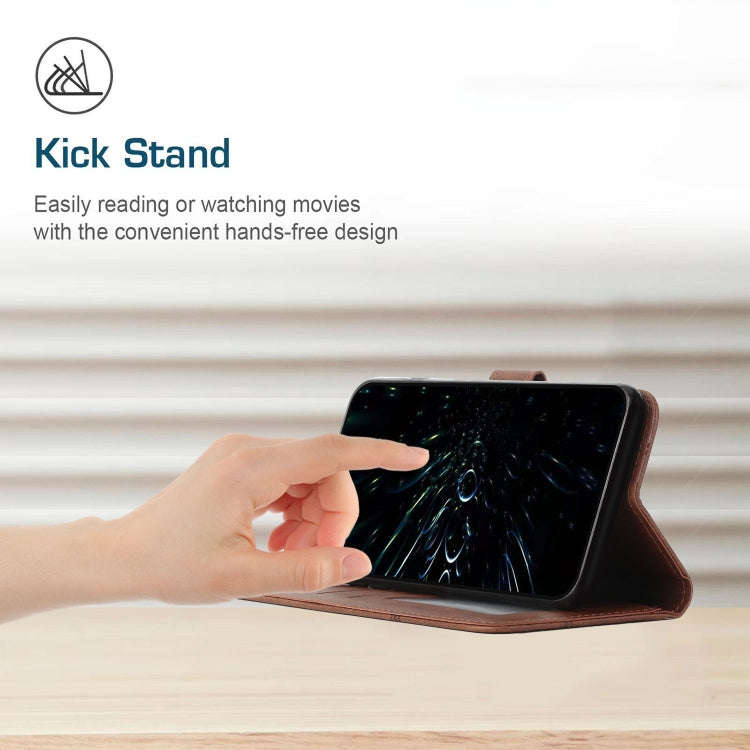 For Google Pixel 6a Stitching Calf Texture Buckle Leather Phone Case(Brown)
