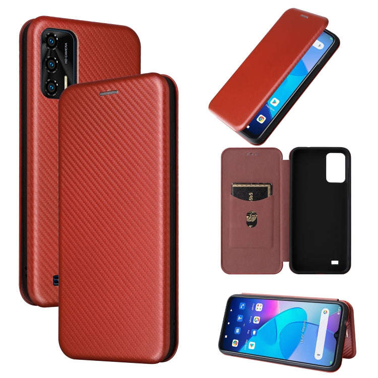 For Oukitel C31 Carbon Fiber Texture Leather Phone Case(Brown)