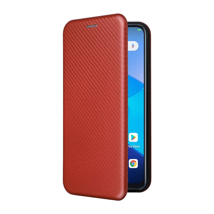 For Oukitel C31 Carbon Fiber Texture Leather Phone Case(Brown)