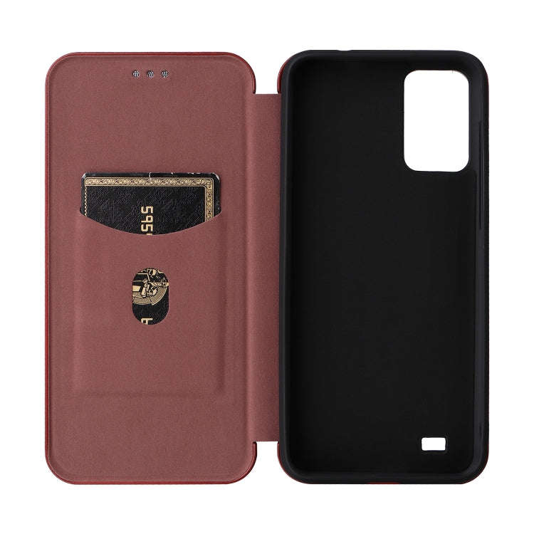 For Oukitel C31 Carbon Fiber Texture Leather Phone Case(Brown)