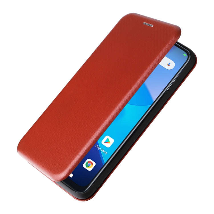 For Oukitel C31 Carbon Fiber Texture Leather Phone Case(Brown)