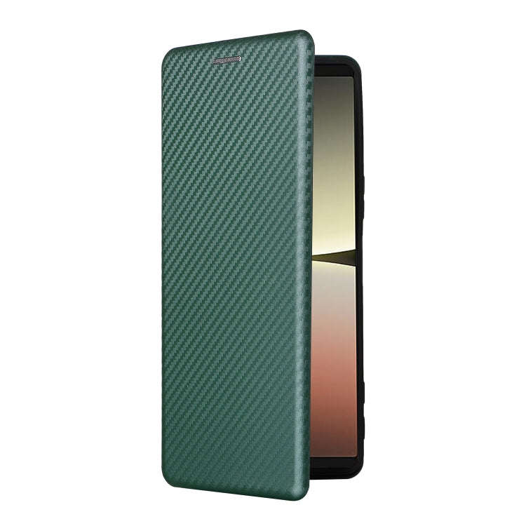 For Sony Xperia 5 IV Carbon Fiber Texture Leather Phone Case(Green)
