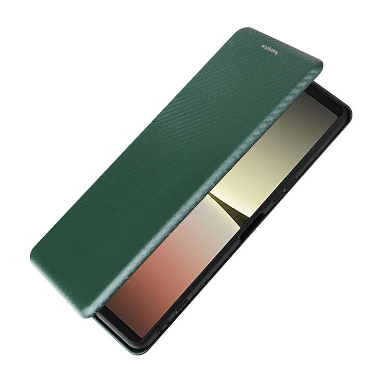 For Sony Xperia 5 IV Carbon Fiber Texture Leather Phone Case(Green)