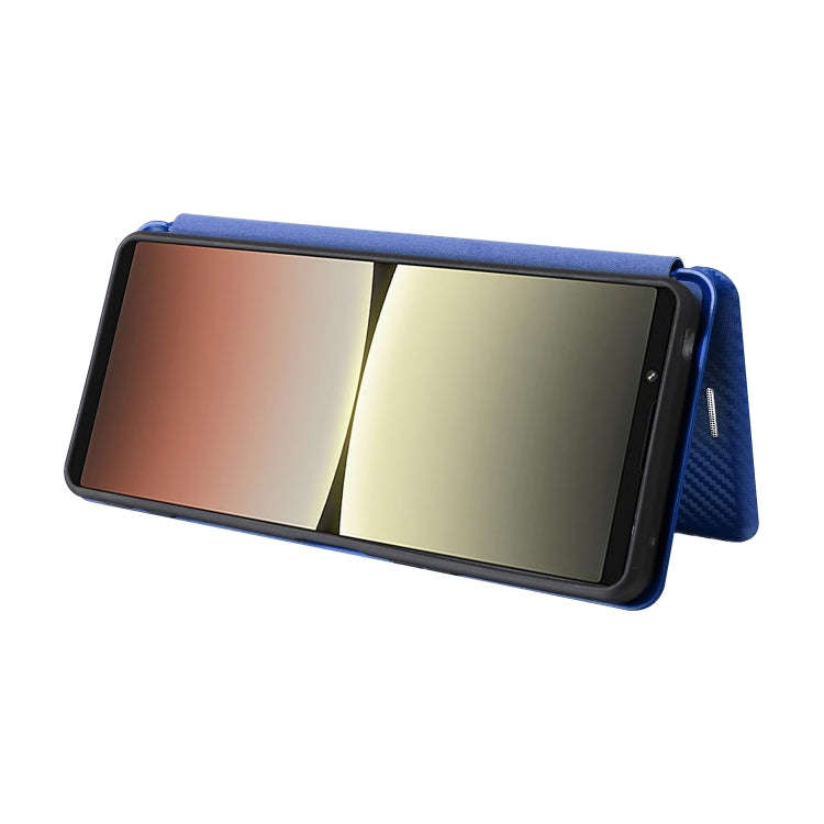 For Sony Xperia 5 IV Carbon Fiber Texture Leather Phone Case(Blue)