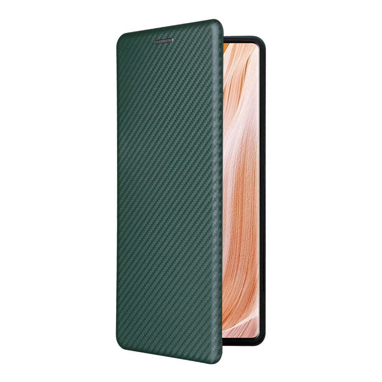For ZTE Axon 40 Pro Carbon Fiber Texture Leather Phone Case(Green)