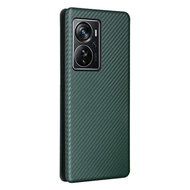 For ZTE Axon 40 Pro Carbon Fiber Texture Leather Phone Case(Green)