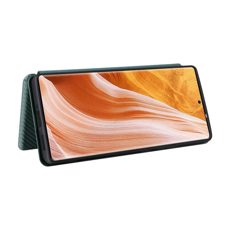 For ZTE Axon 40 Pro Carbon Fiber Texture Leather Phone Case(Green)