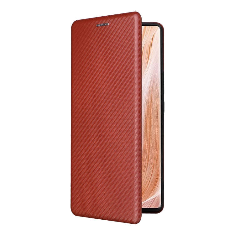 For ZTE Axon 40 Pro Carbon Fiber Texture Leather Phone Case(Brown)