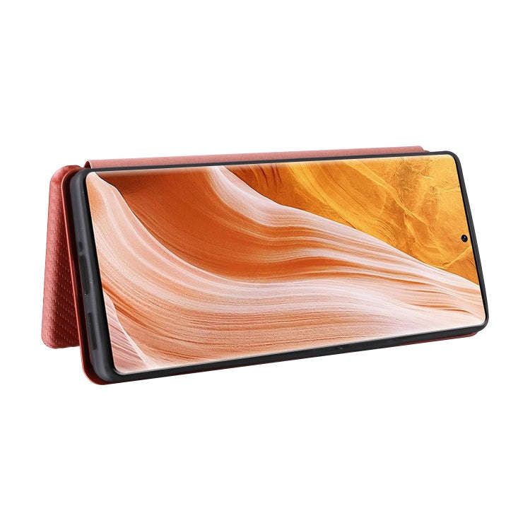 For ZTE Axon 40 Pro Carbon Fiber Texture Leather Phone Case(Brown)