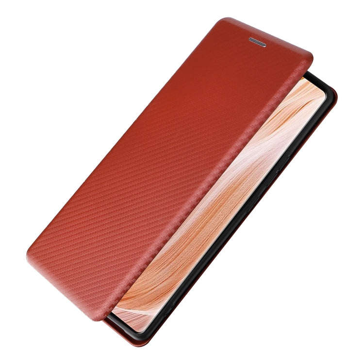For ZTE Axon 40 Pro Carbon Fiber Texture Leather Phone Case(Brown)
