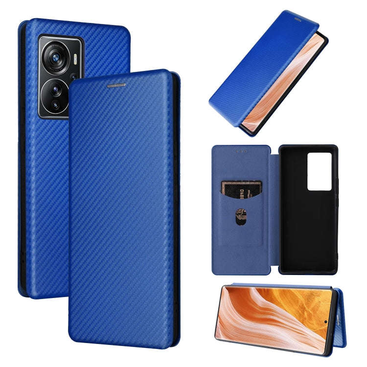 For ZTE Axon 40 Pro Carbon Fiber Texture Leather Phone Case(Blue)