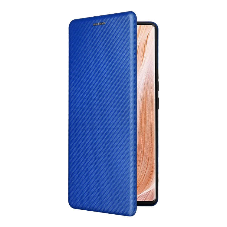 For ZTE Axon 40 Pro Carbon Fiber Texture Leather Phone Case(Blue)