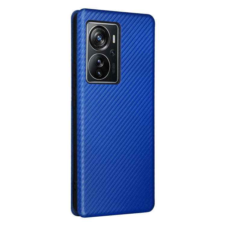 For ZTE Axon 40 Pro Carbon Fiber Texture Leather Phone Case(Blue)