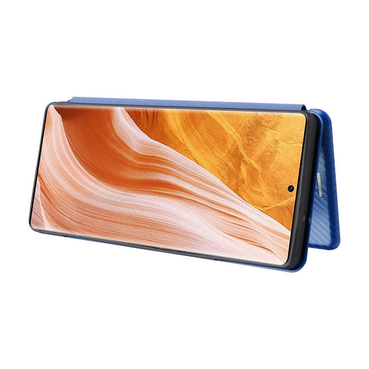 For ZTE Axon 40 Pro Carbon Fiber Texture Leather Phone Case(Blue)