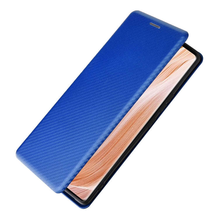 For ZTE Axon 40 Pro Carbon Fiber Texture Leather Phone Case(Blue)