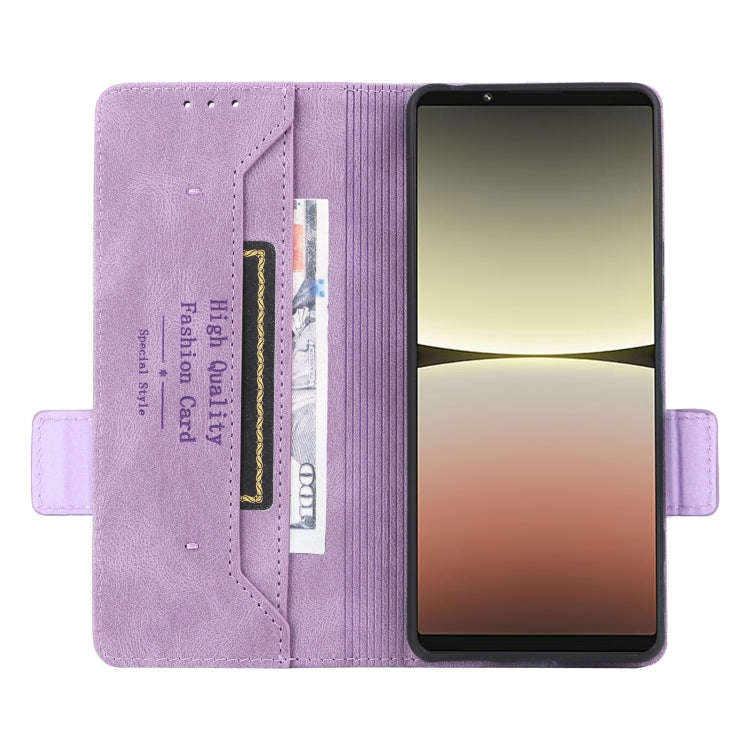 For Sony Xperia 5 IV Magnetic Clasp Flip Leather Phone Case(Purple)