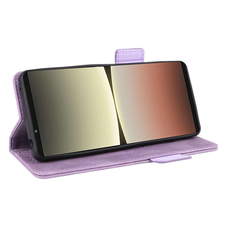 For Sony Xperia 5 IV Magnetic Clasp Flip Leather Phone Case(Purple)
