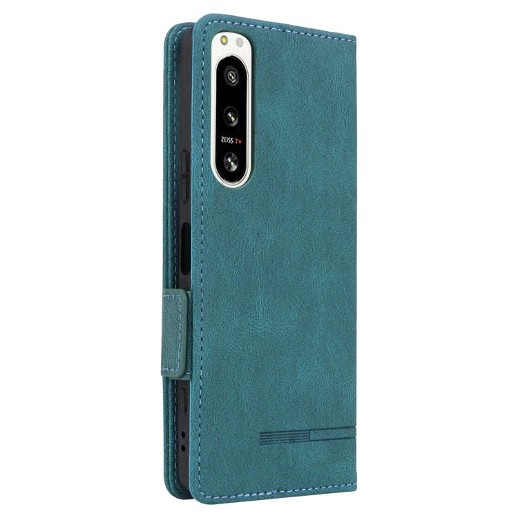For Sony Xperia 5 IV Magnetic Clasp Flip Leather Phone Case(Green)