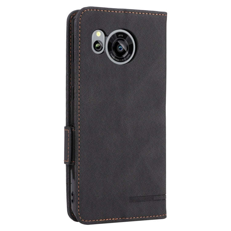 For Sharp Aquos Sense7 Plus Magnetic Clasp Flip Leather Phone Case(Black)