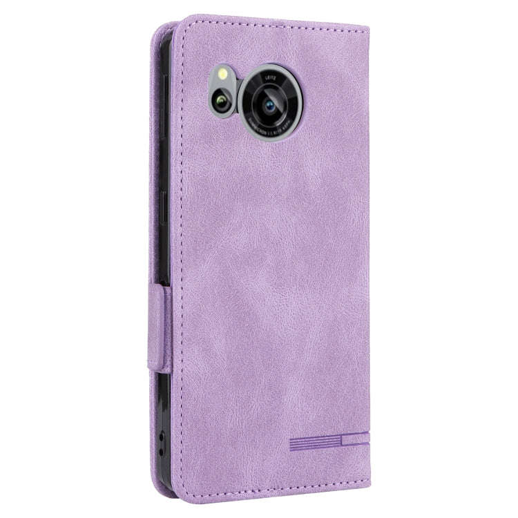 For Sharp Aquos Sense7 Plus Magnetic Clasp Flip Leather Phone Case(Purple)