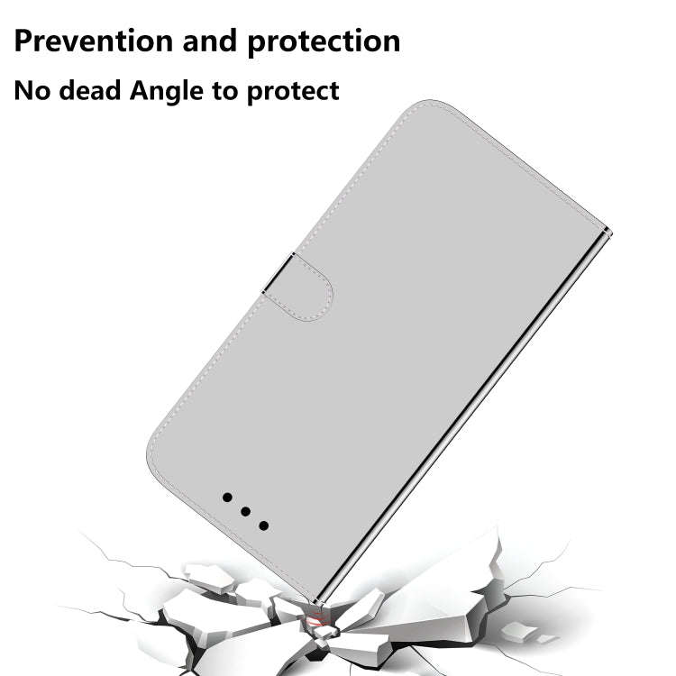 For Asus Zenfone 9 Imitated Mirror Surface Flip Leather Phone Case(Silver)