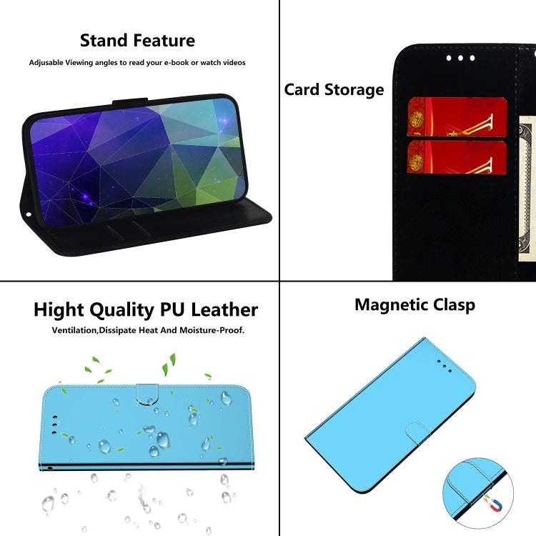 For Nothing Phone 1 Imitated Mirror Surface Flip Leather Phone Case(Blue)