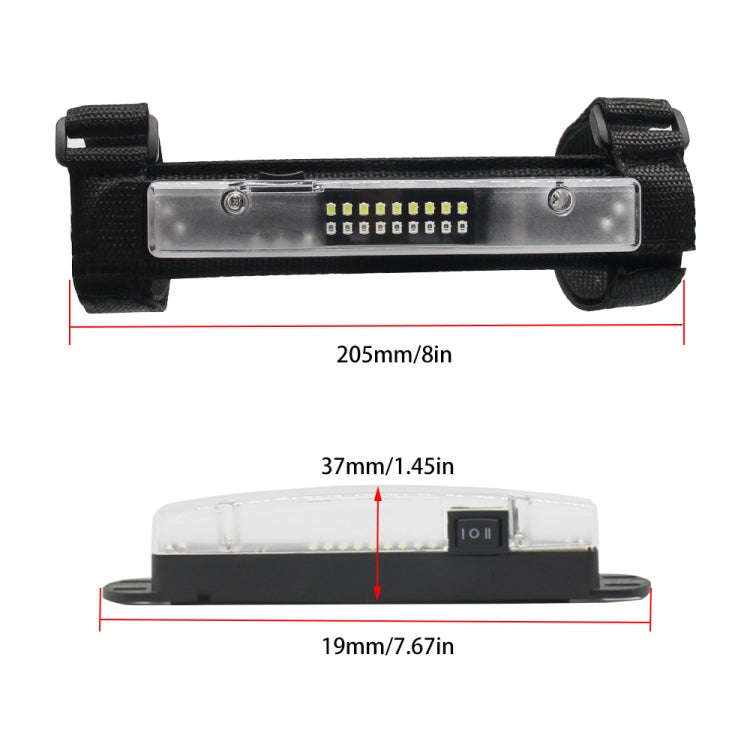For UTV ATV Polaris RZR Golf Cart Motorcycle Two-color LED Guard Bar Light, Shell Color:Smoked(Wh...