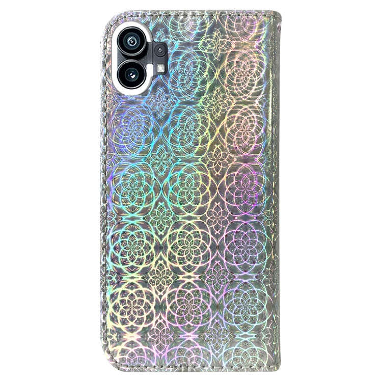 For Nothing Phone 1 Colorful Magnetic Buckle Leather Phone Case(Silver)