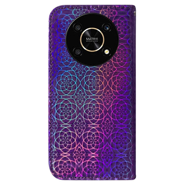For Honor X9 / X9 5G Colorful Magnetic Buckle Leather Phone Case(Purple)